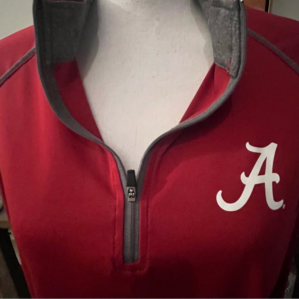 ❤️ Alabama Crimson Tide Quarter Zip Pullover Red Athletic Game Day Top L Large - Picture 5 of 8